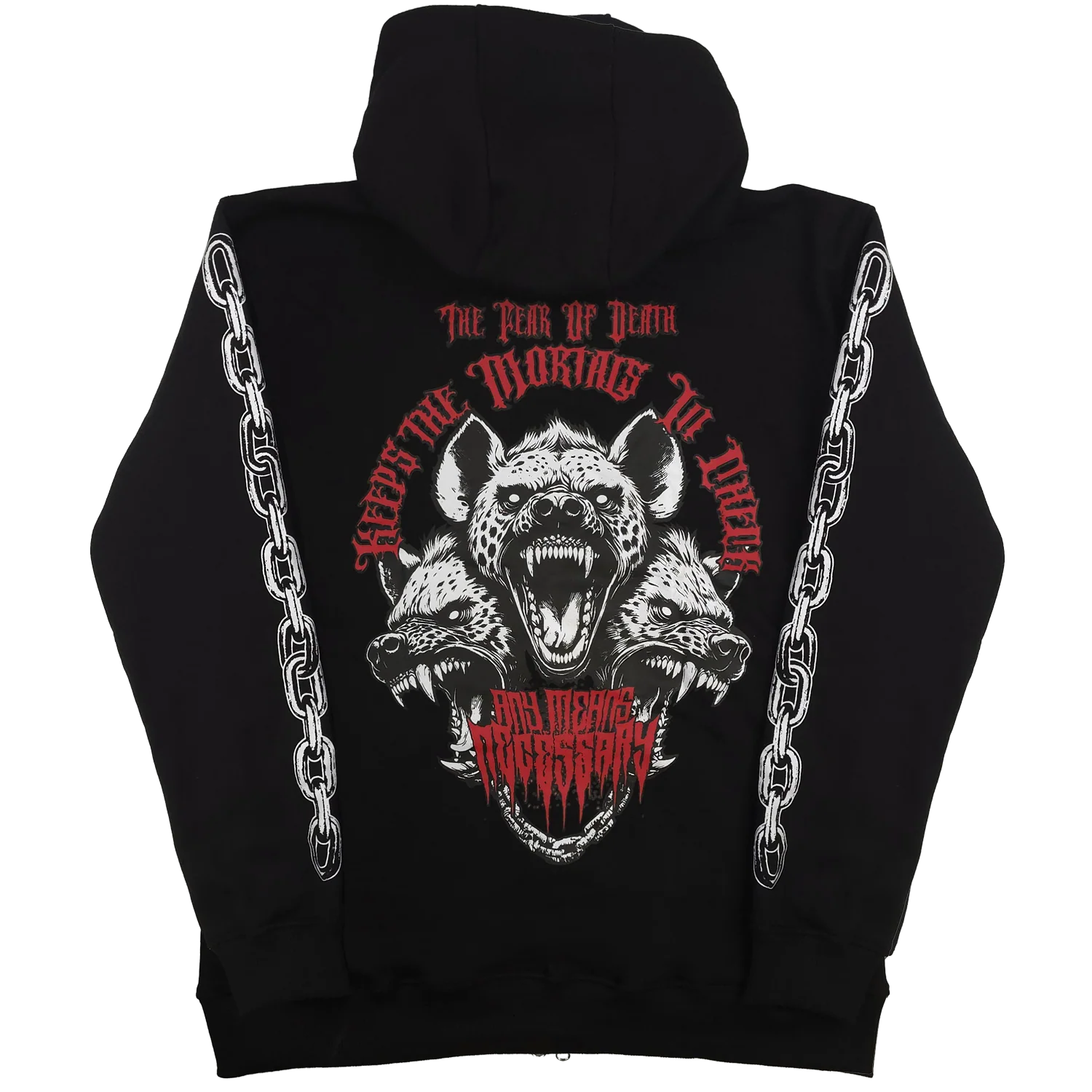 Cerberus Zip Up Hoodie Black - Image 2