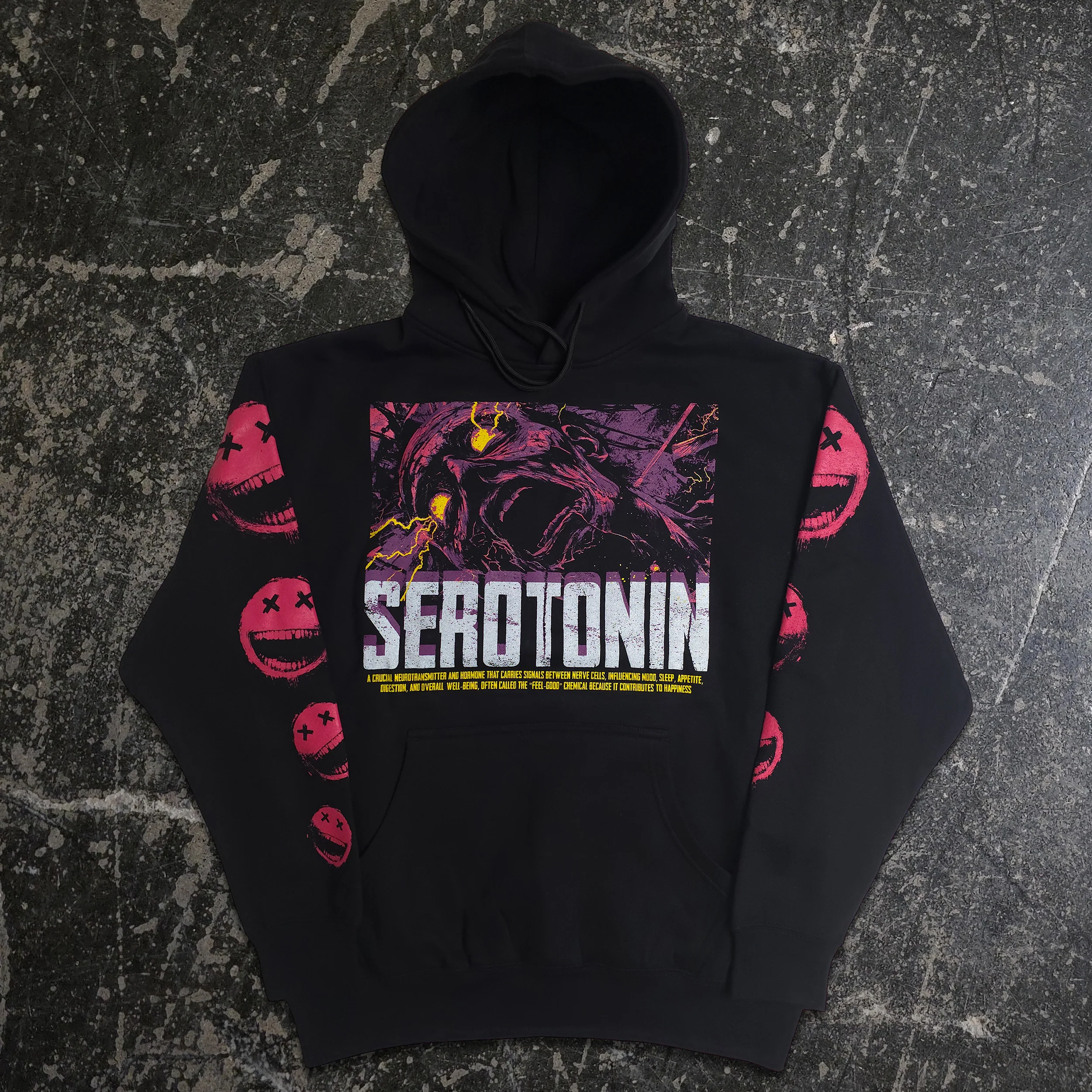 Serotonin Pullover Hoodie Black